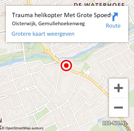 Locatie op kaart van de 112 melding: Trauma helikopter Met Grote Spoed Naar Oisterwijk, Gemullehoekenweg op 28 april 2022 10:06