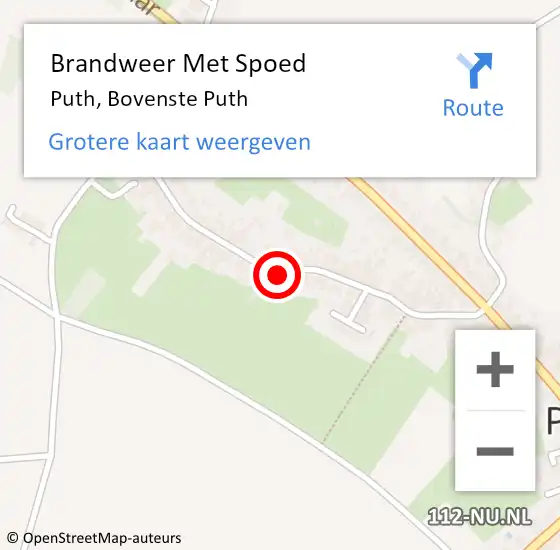 Locatie op kaart van de 112 melding: Brandweer Met Spoed Naar Puth, Bovenste Puth op 28 april 2022 10:45