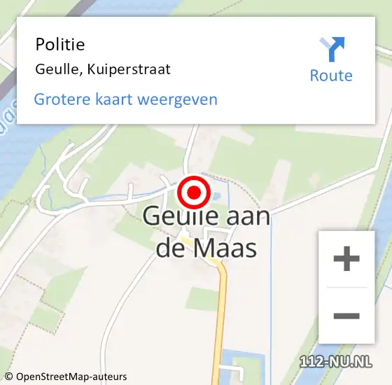 Locatie op kaart van de 112 melding: Politie Geulle, Kuiperstraat op 28 april 2022 10:50