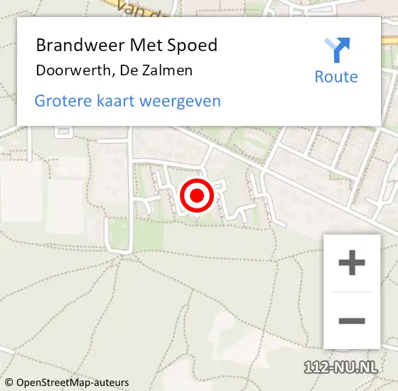 Locatie op kaart van de 112 melding: Brandweer Met Spoed Naar Doorwerth, De Zalmen op 28 april 2022 11:12