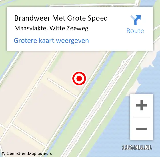 Locatie op kaart van de 112 melding: Brandweer Met Grote Spoed Naar Maasvlakte, Witte Zeeweg op 28 april 2022 11:13