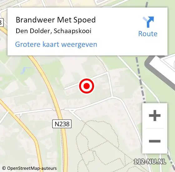 Locatie op kaart van de 112 melding: Brandweer Met Spoed Naar Den Dolder, Schaapskooi op 28 april 2022 11:24