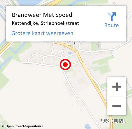 Locatie op kaart van de 112 melding: Brandweer Met Spoed Naar Kattendijke, Striephoekstraat op 28 april 2022 11:31