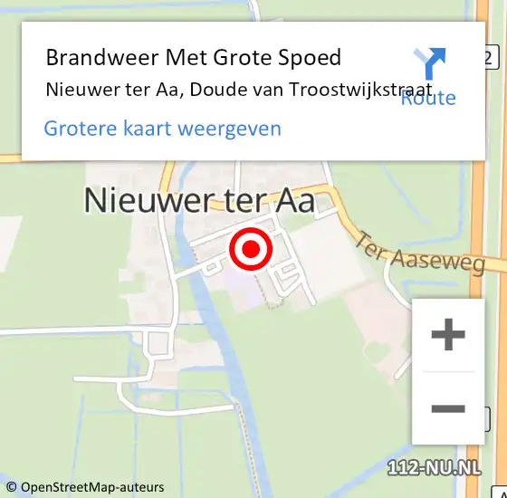 Locatie op kaart van de 112 melding: Brandweer Met Grote Spoed Naar Nieuwer ter Aa, Doude van Troostwijkstraat op 28 april 2022 11:37
