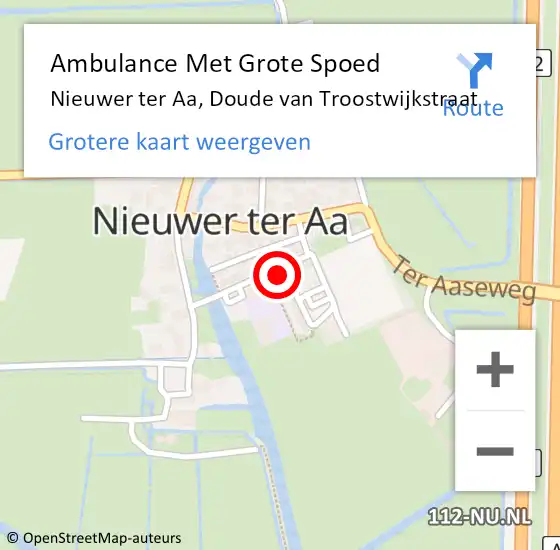 Locatie op kaart van de 112 melding: Ambulance Met Grote Spoed Naar Nieuwer ter Aa, Doude van Troostwijkstraat op 28 april 2022 11:40