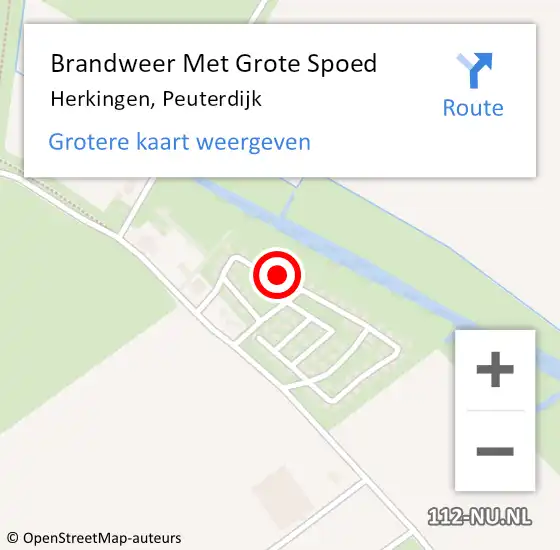 Locatie op kaart van de 112 melding: Brandweer Met Grote Spoed Naar Herkingen, Peuterdijk op 28 april 2022 11:47