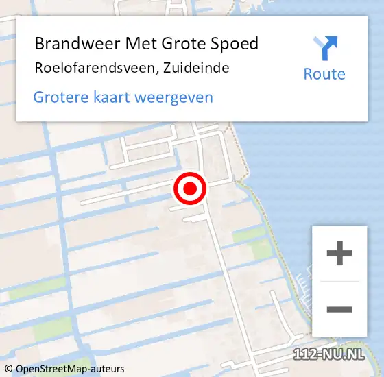 Locatie op kaart van de 112 melding: Brandweer Met Grote Spoed Naar Roelofarendsveen, Zuideinde op 28 april 2022 13:35