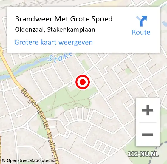 Locatie op kaart van de 112 melding: Brandweer Met Grote Spoed Naar Oldenzaal, Stakenkamplaan op 28 april 2022 13:53