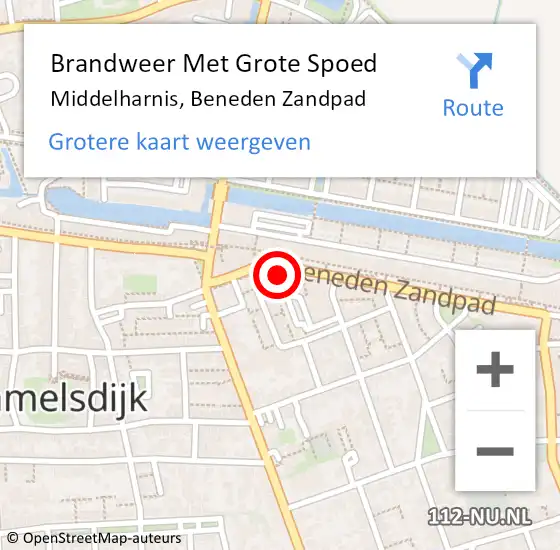 Locatie op kaart van de 112 melding: Brandweer Met Grote Spoed Naar Middelharnis, Beneden Zandpad op 28 april 2022 14:17