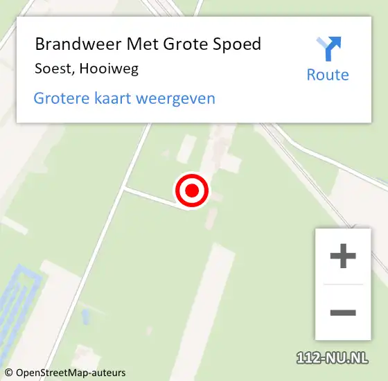 Locatie op kaart van de 112 melding: Brandweer Met Grote Spoed Naar Soest, Hooiweg op 28 april 2022 15:23