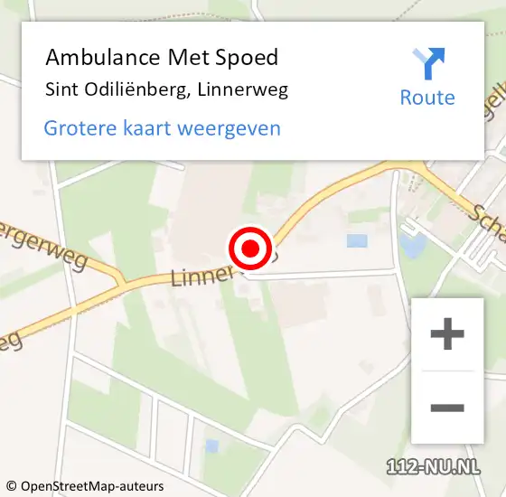 Locatie op kaart van de 112 melding: Ambulance Met Spoed Naar Sint Odiliënberg, Linnerweg op 28 april 2022 15:38