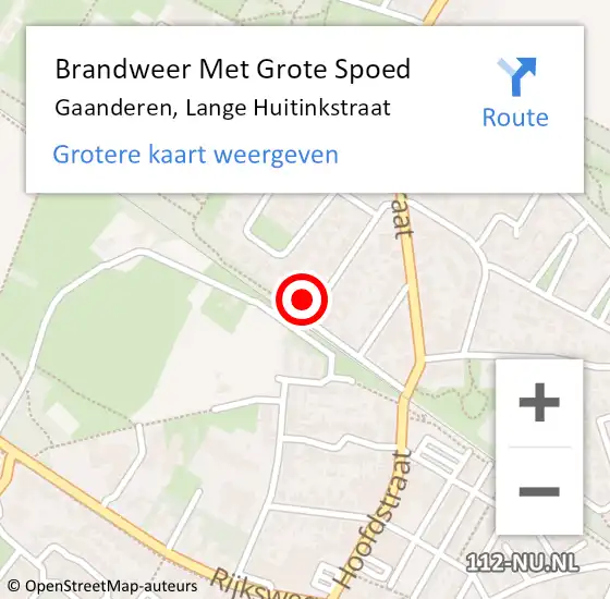 Locatie op kaart van de 112 melding: Brandweer Met Grote Spoed Naar Gaanderen, Lange Huitinkstraat op 15 juli 2014 20:29