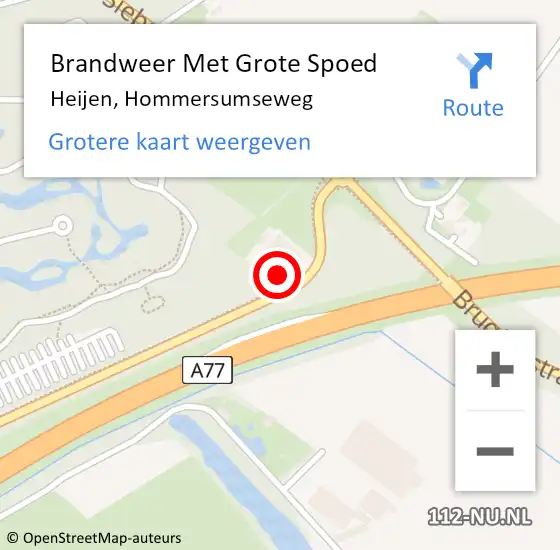 Locatie op kaart van de 112 melding: Brandweer Met Grote Spoed Naar Heijen, Hommersumseweg op 28 april 2022 15:57