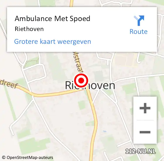 Locatie op kaart van de 112 melding: Ambulance Met Spoed Naar Riethoven op 28 april 2022 16:34