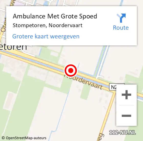 Locatie op kaart van de 112 melding: Ambulance Met Grote Spoed Naar Stompetoren, Noordervaart op 15 juli 2014 20:41