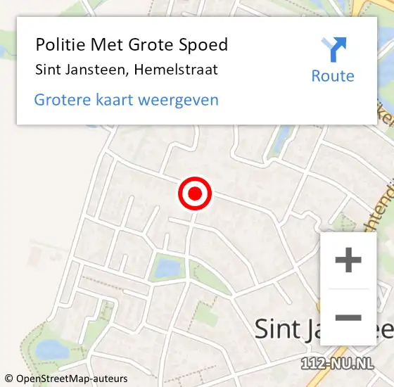 Locatie op kaart van de 112 melding: Politie Met Grote Spoed Naar Sint Jansteen, Hemelstraat op 28 april 2022 17:34