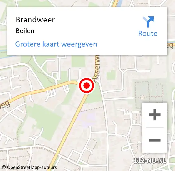 Locatie op kaart van de 112 melding: Brandweer Beilen op 28 april 2022 17:55