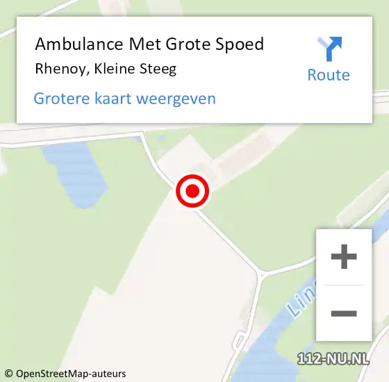 Locatie op kaart van de 112 melding: Ambulance Met Grote Spoed Naar Rhenoy, Kleine Steeg op 28 april 2022 18:05