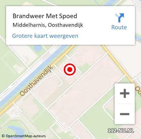 Locatie op kaart van de 112 melding: Brandweer Met Spoed Naar Middelharnis, Oosthavendijk op 28 april 2022 19:25