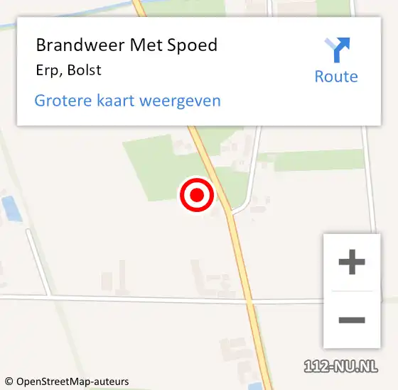 Locatie op kaart van de 112 melding: Brandweer Met Spoed Naar Erp, Bolst op 28 april 2022 19:34