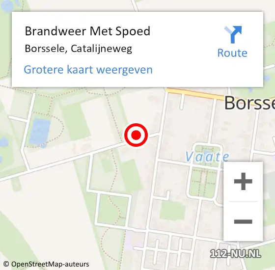 Locatie op kaart van de 112 melding: Brandweer Met Spoed Naar Borssele, Catalijneweg op 28 april 2022 19:51