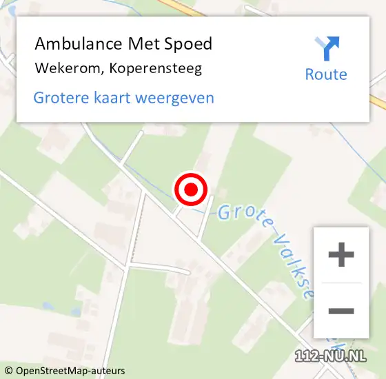 Locatie op kaart van de 112 melding: Ambulance Met Spoed Naar Wekerom, Koperensteeg op 28 april 2022 19:56