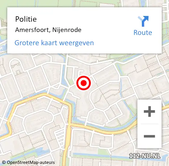 Locatie op kaart van de 112 melding: Politie Amersfoort, Nijenrode op 28 april 2022 20:48