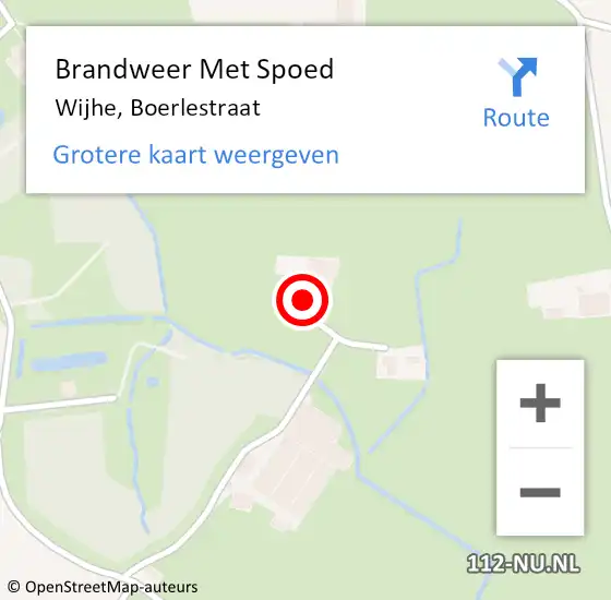 Locatie op kaart van de 112 melding: Brandweer Met Spoed Naar Wijhe, Boerlestraat op 28 april 2022 21:04