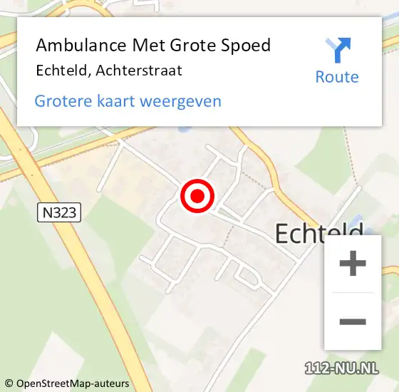 Locatie op kaart van de 112 melding: Ambulance Met Grote Spoed Naar Echteld, Achterstraat op 28 april 2022 21:11