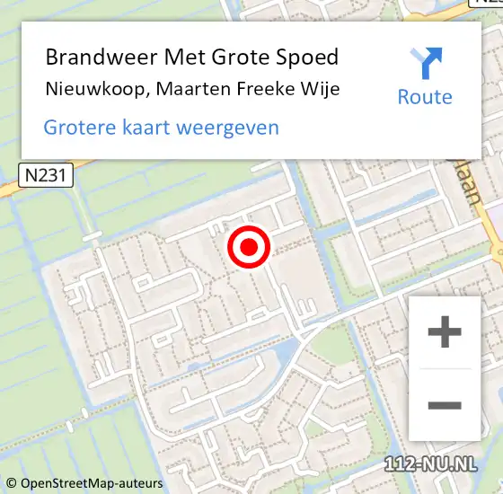 Locatie op kaart van de 112 melding: Brandweer Met Grote Spoed Naar Nieuwkoop, Maarten Freeke Wije op 28 april 2022 23:00