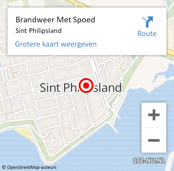 Locatie op kaart van de 112 melding: Brandweer Met Spoed Naar Sint Philipsland op 15 juli 2014 21:28