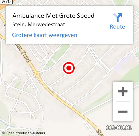 Locatie op kaart van de 112 melding: Ambulance Met Grote Spoed Naar Stein, Merwedestraat op 15 juli 2014 21:33