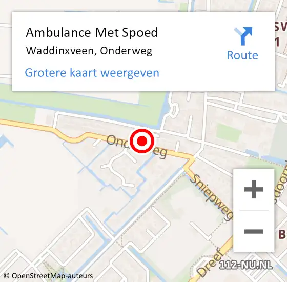 Locatie op kaart van de 112 melding: Ambulance Met Spoed Naar Waddinxveen, Onderweg op 29 april 2022 07:31