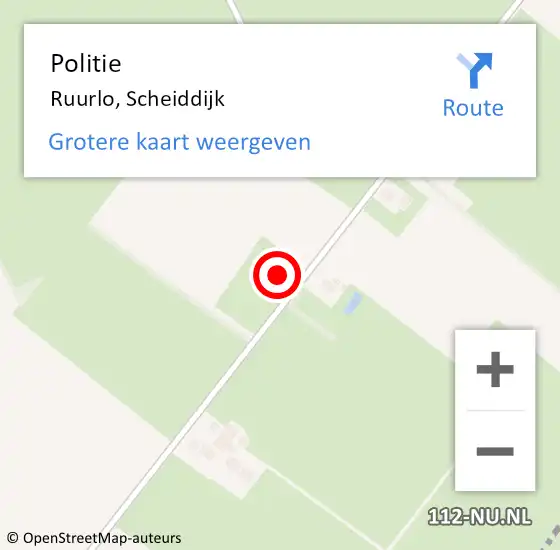 Locatie op kaart van de 112 melding: Politie Ruurlo, Scheiddijk op 29 april 2022 07:37