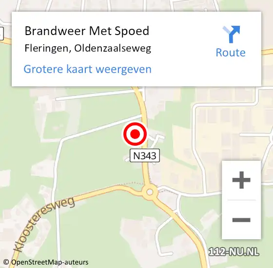 Locatie op kaart van de 112 melding: Brandweer Met Spoed Naar Fleringen, Oldenzaalseweg op 29 april 2022 08:19