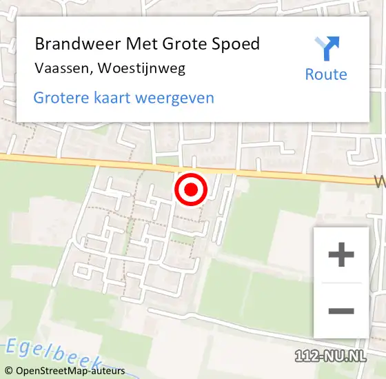 Locatie op kaart van de 112 melding: Brandweer Met Grote Spoed Naar Vaassen, Woestijnweg op 29 april 2022 08:43
