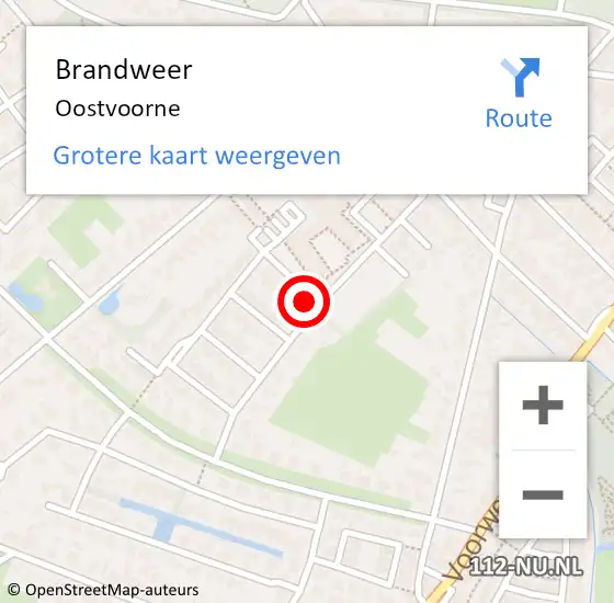 Locatie op kaart van de 112 melding: Brandweer Oostvoorne op 29 april 2022 08:56