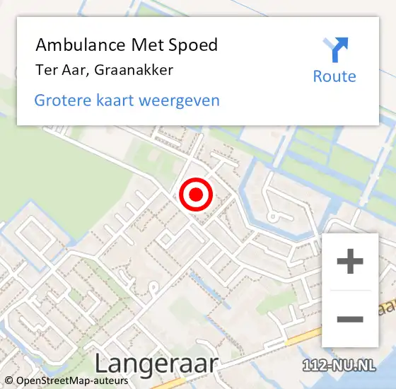 Locatie op kaart van de 112 melding: Ambulance Met Spoed Naar Ter Aar, Graanakker op 29 april 2022 09:28