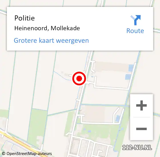 Locatie op kaart van de 112 melding: Politie Heinenoord, Mollekade op 29 april 2022 09:48