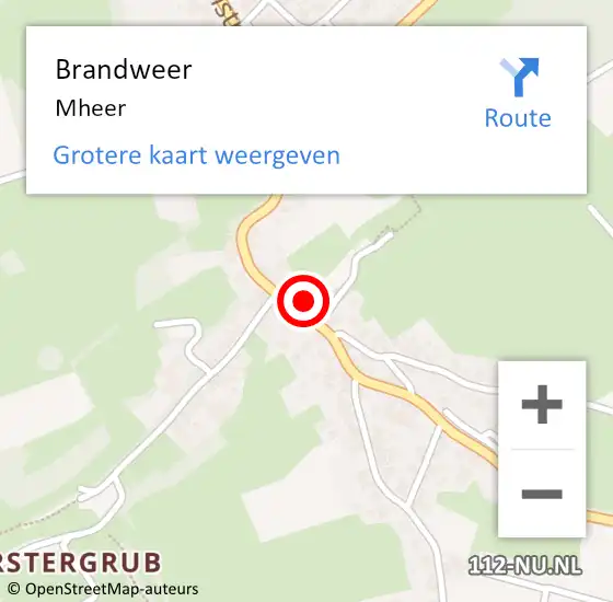 Locatie op kaart van de 112 melding: Brandweer Mheer op 29 april 2022 10:09