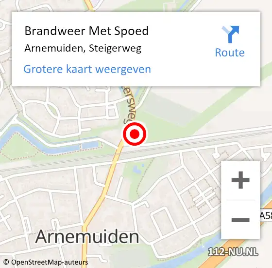 Locatie op kaart van de 112 melding: Brandweer Met Spoed Naar Arnemuiden, Steigerweg op 29 april 2022 11:09