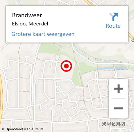 Locatie op kaart van de 112 melding: Brandweer Elsloo, Meerdel op 15 juli 2014 22:18