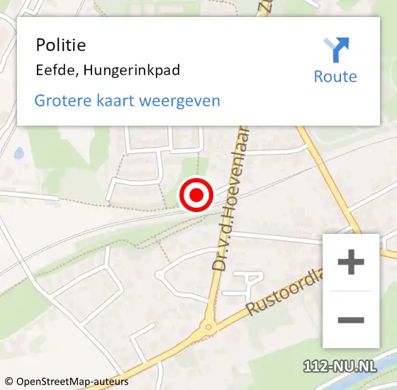 Locatie op kaart van de 112 melding: Politie Eefde, Hungerinkpad op 29 april 2022 11:29