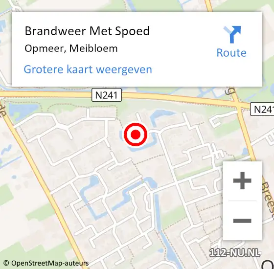 Locatie op kaart van de 112 melding: Brandweer Met Spoed Naar Opmeer, Meibloem op 29 april 2022 12:03