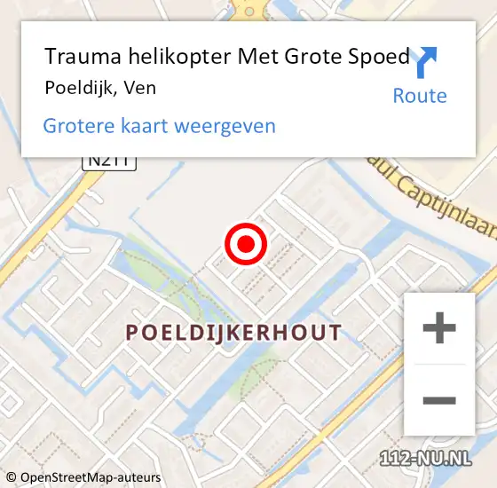 Locatie op kaart van de 112 melding: Trauma helikopter Met Grote Spoed Naar Poeldijk, Ven op 29 april 2022 12:24