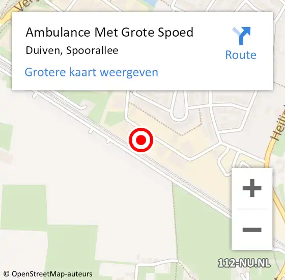 Locatie op kaart van de 112 melding: Ambulance Met Grote Spoed Naar Duiven, Spoorallee op 29 april 2022 12:24