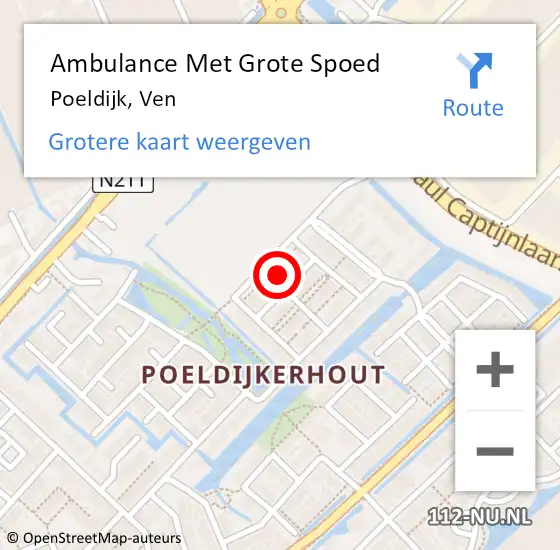 Locatie op kaart van de 112 melding: Ambulance Met Grote Spoed Naar Poeldijk, Ven op 29 april 2022 12:27