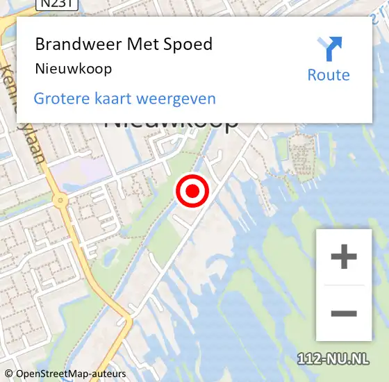 Locatie op kaart van de 112 melding: Brandweer Met Spoed Naar Nieuwkoop op 29 april 2022 12:32