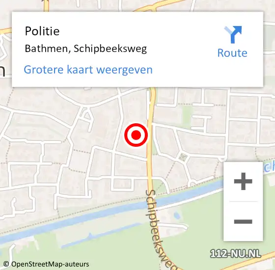 Locatie op kaart van de 112 melding: Politie Bathmen, Schipbeeksweg op 29 april 2022 12:38