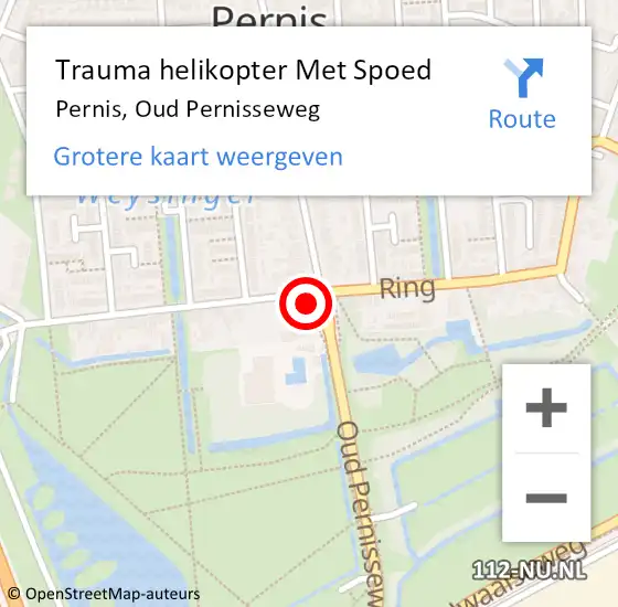 Locatie op kaart van de 112 melding: Trauma helikopter Met Spoed Naar Pernis, Oud Pernisseweg op 29 april 2022 12:42